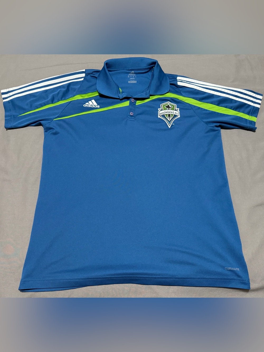 Adidas Seattle Sounders FC Polo Shirt MLS Mens L Soccer Climalite 2009